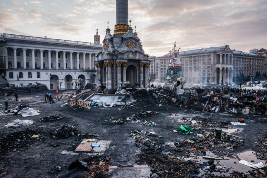 Plaza de la Independencia tras el Euromaidán.
