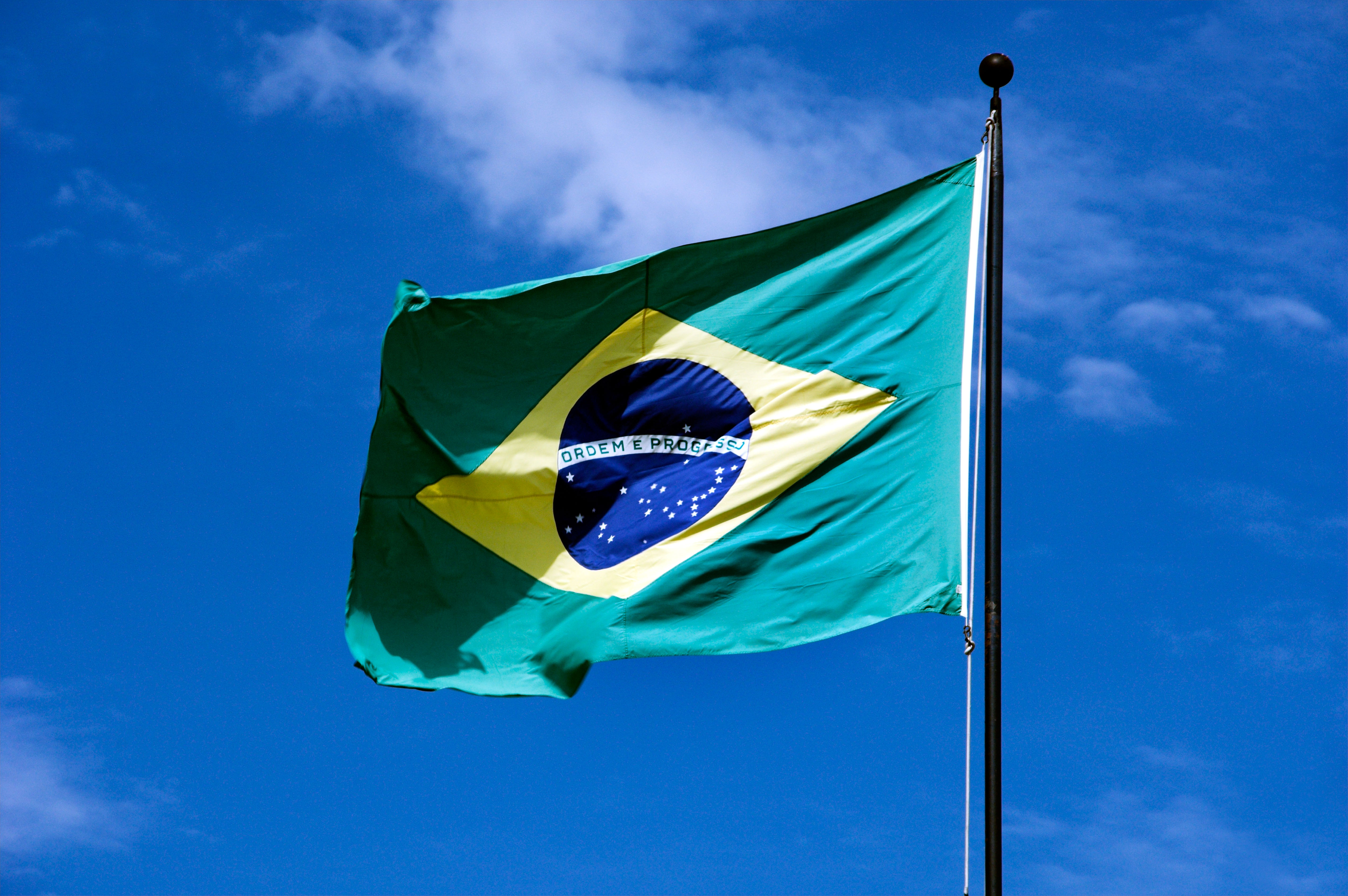 The Brazilian national flag in Rio De Janeiro.